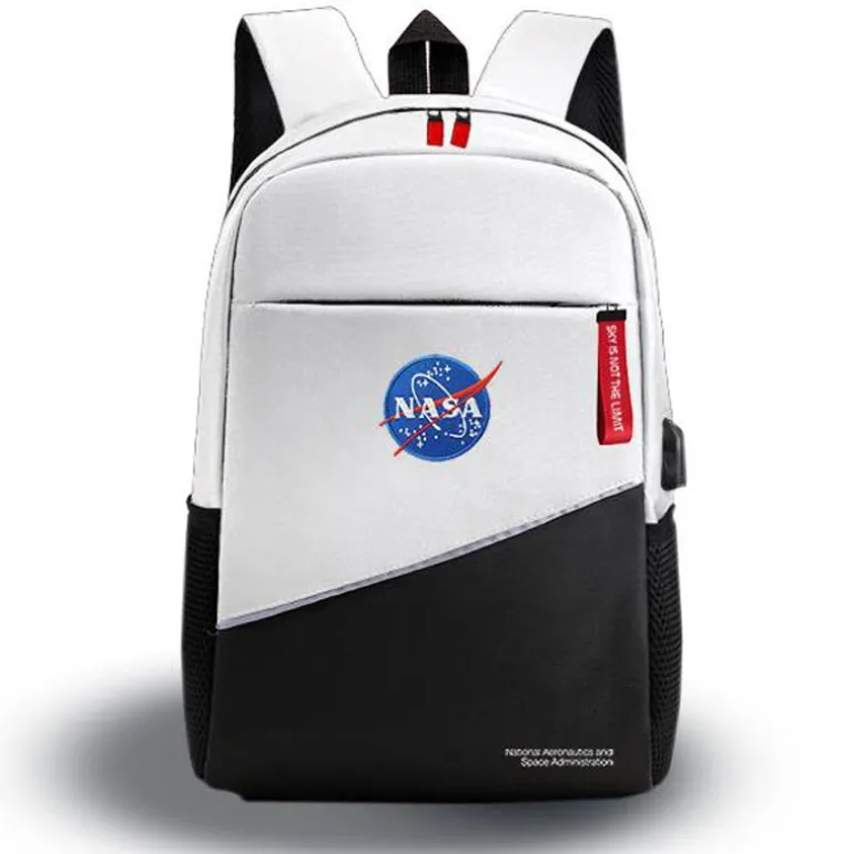 Mochila NASA BAG05 Travel Black 15.6" Blanco Negro