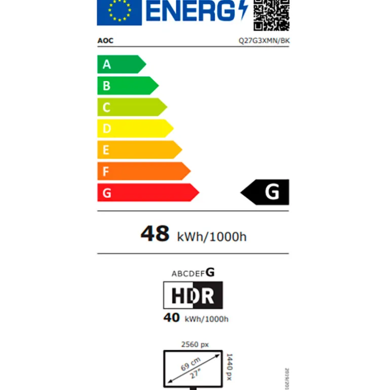 Monitor AOC Gaming Q27G3XMN/BK 27" QHD VA 180Hz 1ms HDR FreeSync