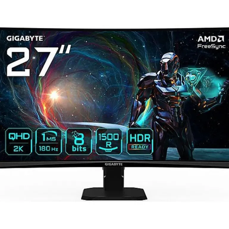 Monitor Gigabyte GS27QCA 27" QHD 2K VA 180Hz 1ms HDR FreeSync Curvo EE