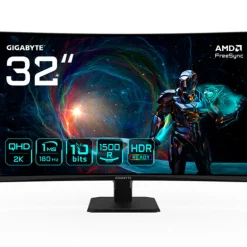 Monitor Gigabyte GS32QCA 32" QHD 2K VA 180Hz 1ms HDR AMD FreeSync Curvo