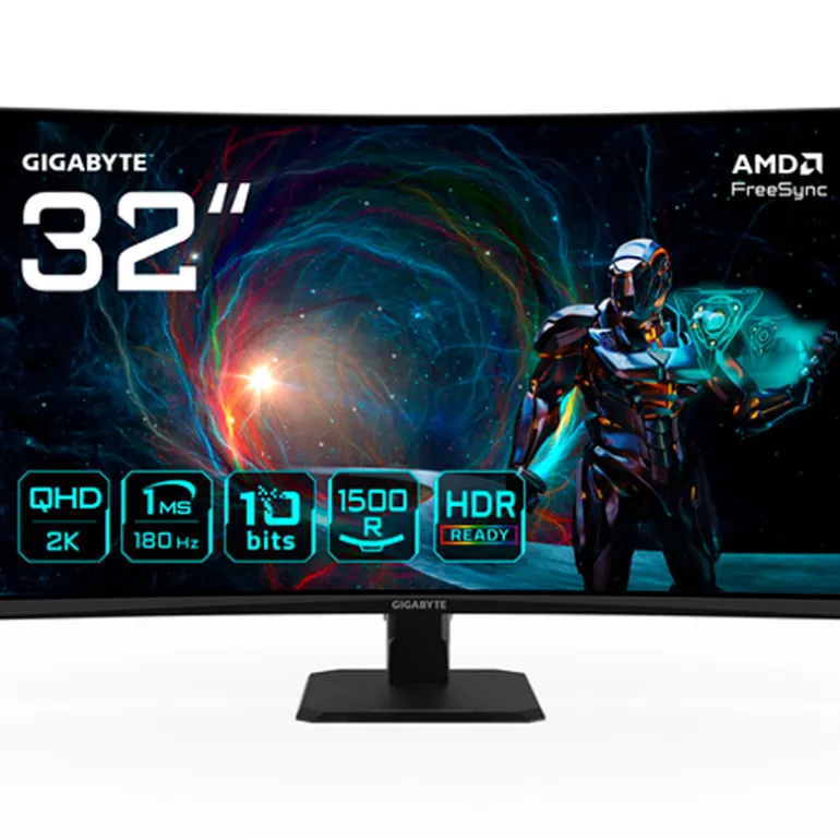 Monitor Gigabyte GS32QCA 32" QHD 2K VA 180Hz 1ms HDR AMD FreeSync Curvo