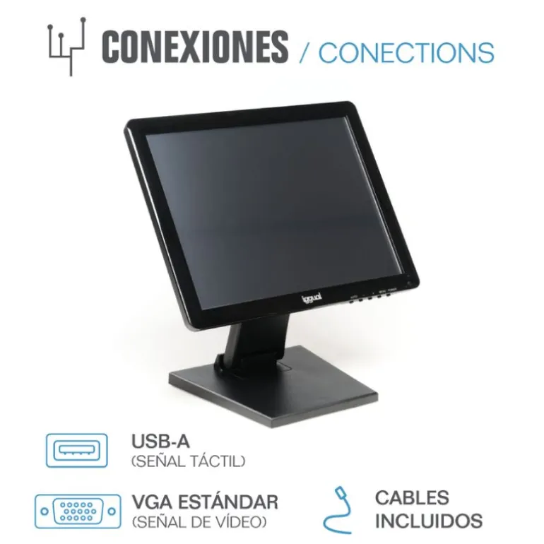 Monitor Iggual MTL15B LCD Táctil XGA USB 15"
