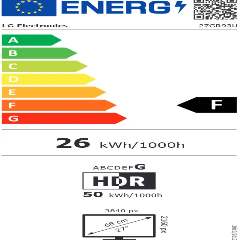 Monitor LG UltraGear 27GR93U-B Gaming 27" UHD IPS 144Hz HDR 10 FreeSync