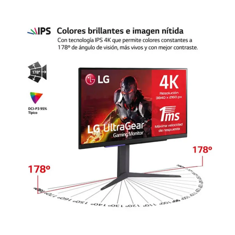 Monitor LG UltraGear 32GR93U-B 32" UHD 4K IPS 144Hz 1ms HDR10 FreeSync