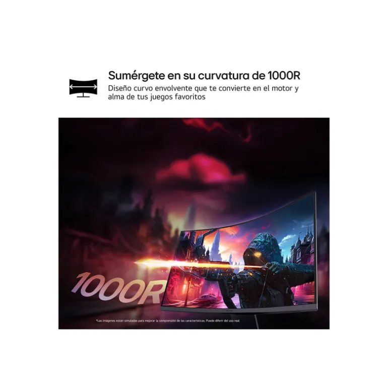 Monitor LG UltraGear 27GS60QC-B 27" QHD 2K VA 180Hz 1ms HDR FreeSync Curvo