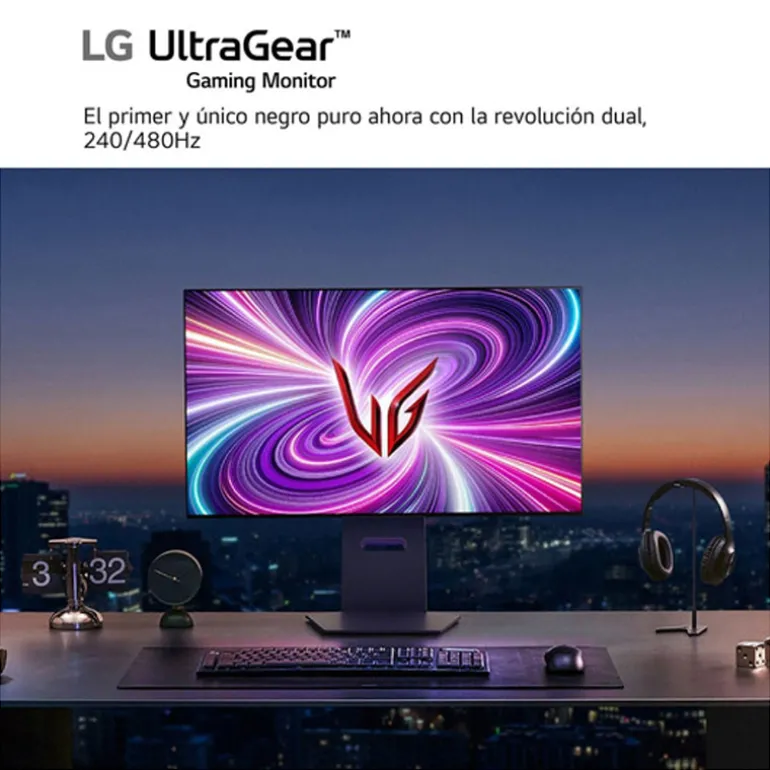 Monitor LG UltraGear 32GS95UV-B 32" UHD 4K W-OLED Dual 480Hz/240Hz 0.03ms HDR FreeSync/G-Sync
