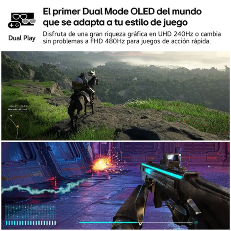 Monitor LG UltraGear 32GS95UV-B 32" UHD 4K W-OLED Dual 480Hz/240Hz 0.03ms HDR FreeSync/G-Sync