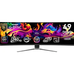 Monitor MSI MPG 491CQPX QD-OLED 49" DQHD QD-OLED 240Hz 0.03ms HDR G-Sync Curvo
