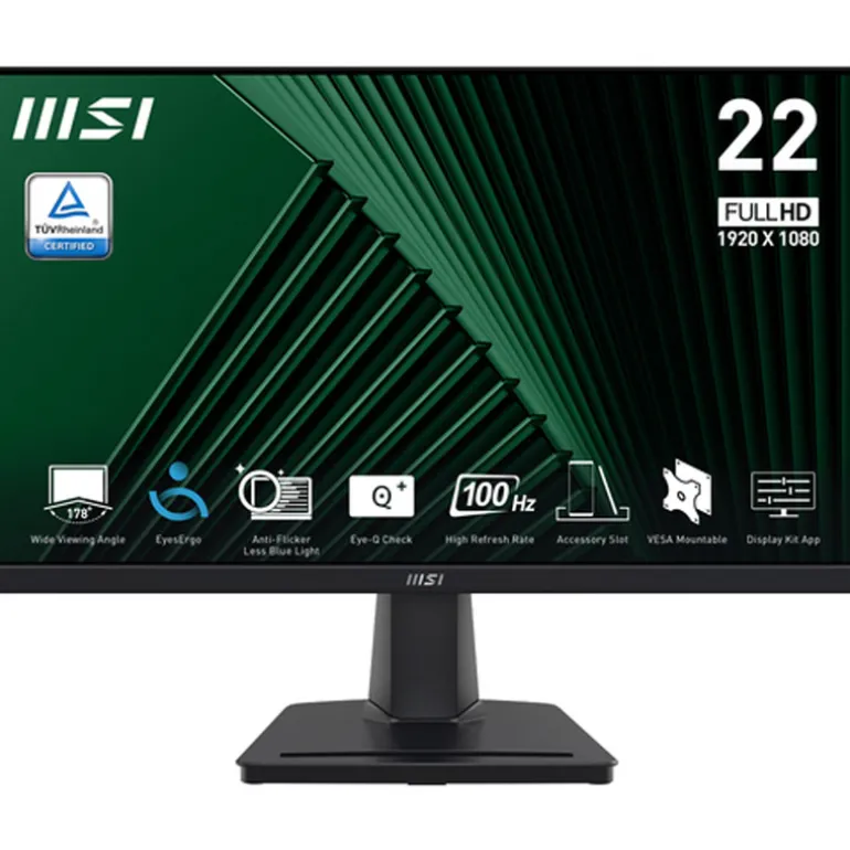 Monitor MSI PRO MP225V 22" FHD VA 100Hz 1ms Negro