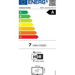 Monitor Portátil Verbatim PMT-14 14" FHD IPS 60Hz 6ms HDR FreeSync Táctil Negro