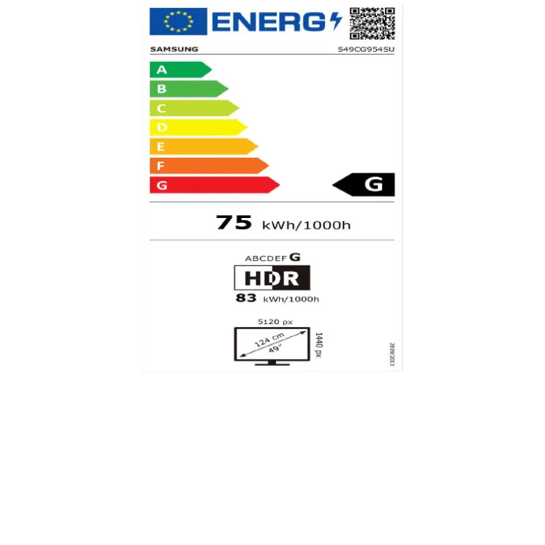 Monitor Samsung Odyssey G9 S49CG954SU 49" DQHD OLED 240Hz 0.03ms HDR10+ FreeSync Curvo Plata