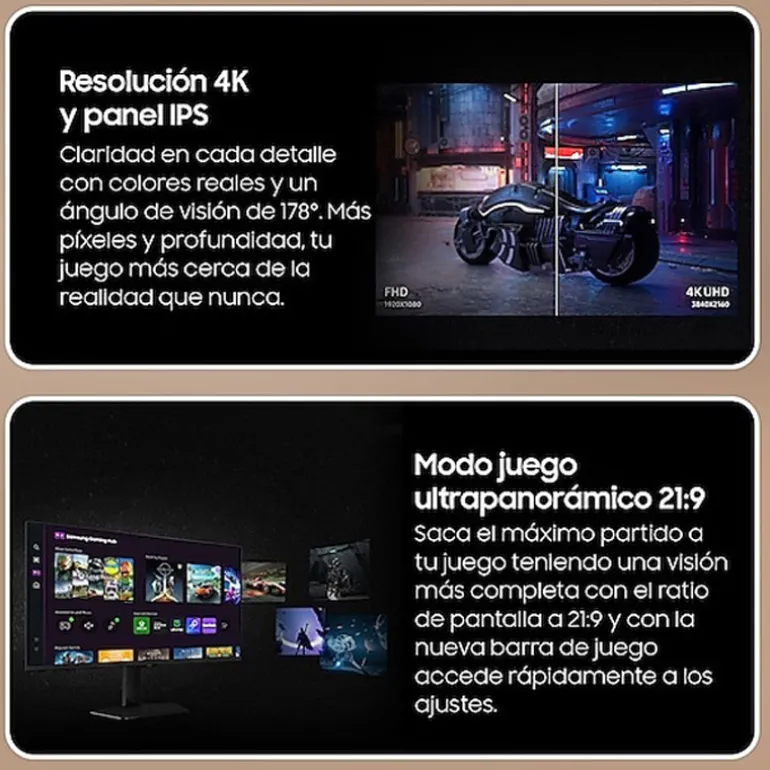 Monitor Samsung Odyssey G7 S32DG702EU 32" UHD 4K IPS 144Hz 1ms HDR10+ FreeSync Modo Smart TV