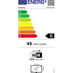 Monitor Samsung Odyssey G9 LC49G93TSSPXEN 49" DQHD VA QLED 240Hz 1ms HDR1000 G-Sync Curvo