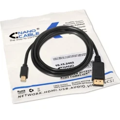 Nano Cable Mini DP a DisplayPort mDP/M-DP/M Negro 2m - Cable DisplayPort