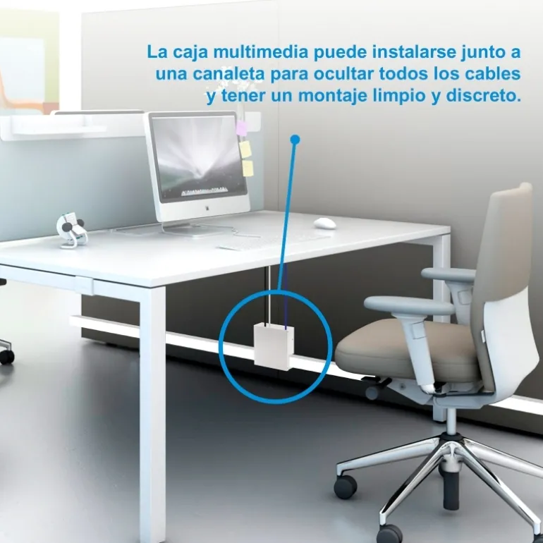 Nano Cable Multimedia de Pared VGA/HDMI/Jack3.5/RCA/USB/RJ-45 - Caja Conexiones