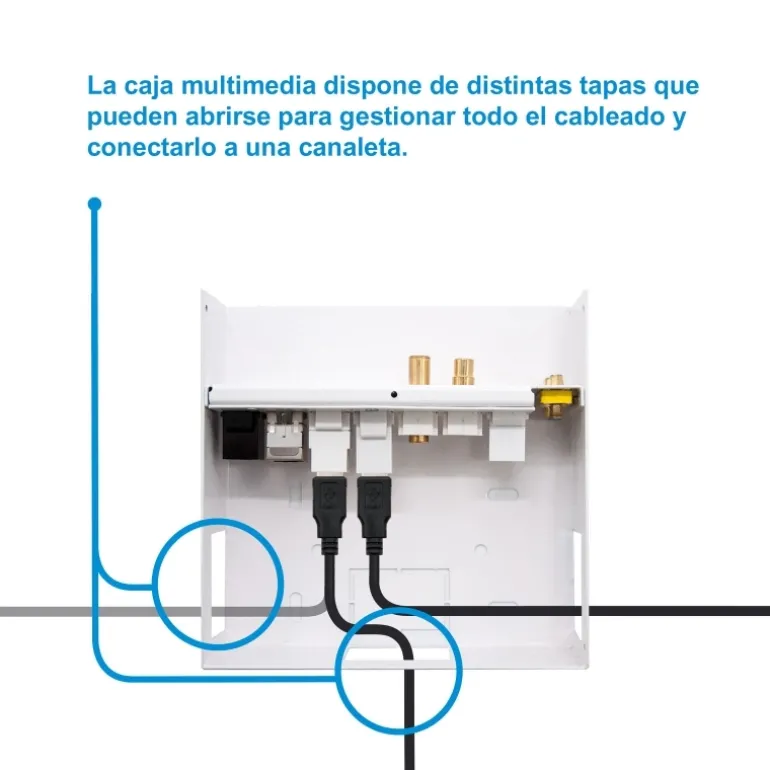 Nano Cable Multimedia de Pared VGA/HDMI/Jack3.5/RCA/USB/RJ-45 - Caja Conexiones