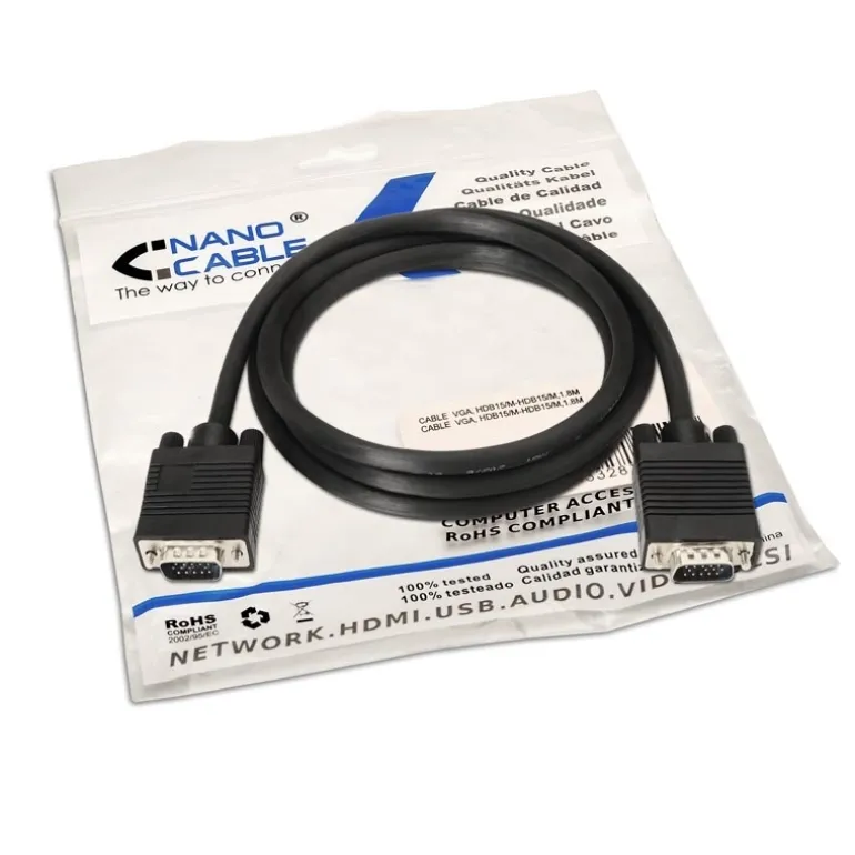 Nano Cable SVGA HDB15/M-HDB15/M Negro 1.8m - Cable VGA