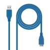 Nano Cable Tipo A/M-Micro B/M 1m Azul - Cable USB