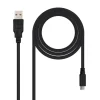 Nano Cable USB2.0 Tipo A/M Micro B/M Negro 0.8m - Cable USB