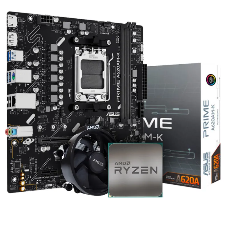 Pack AMD Ryzen 5 7600 5.1GHz MPK + Asus Prime A620AM-K