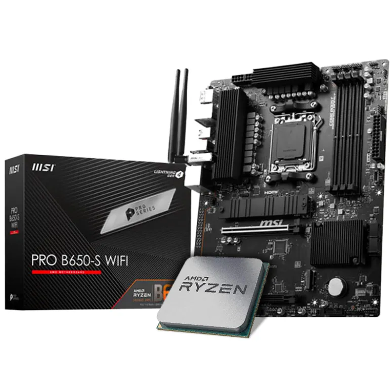 Pack AMD Ryzen 5 7600 5.1GHz MPK + MSI PRO B650-S WIFI