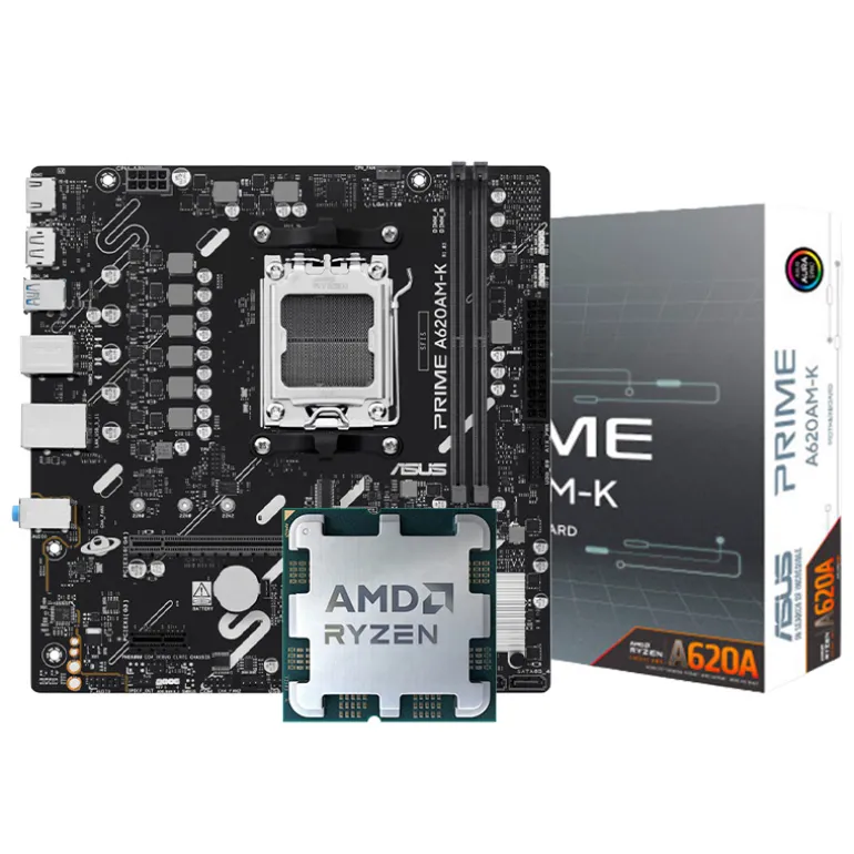 Pack AMD Ryzen 5 9500F 5.0GHz Tray + Asus Prime A620AM-K