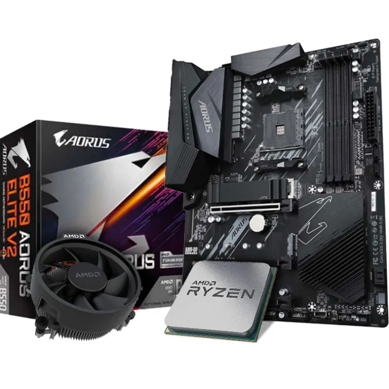 Pack AMD Ryzen 5 5600X 4.6GHz Tray + Gigabyte B550 AORUS Elite V2