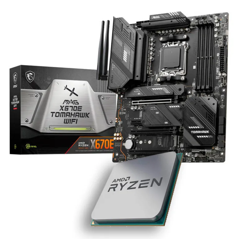 Pack AMD Ryzen 9 7900X 5.6GHz Tray + MSI MAG X670E TOMAHAWK WIFI