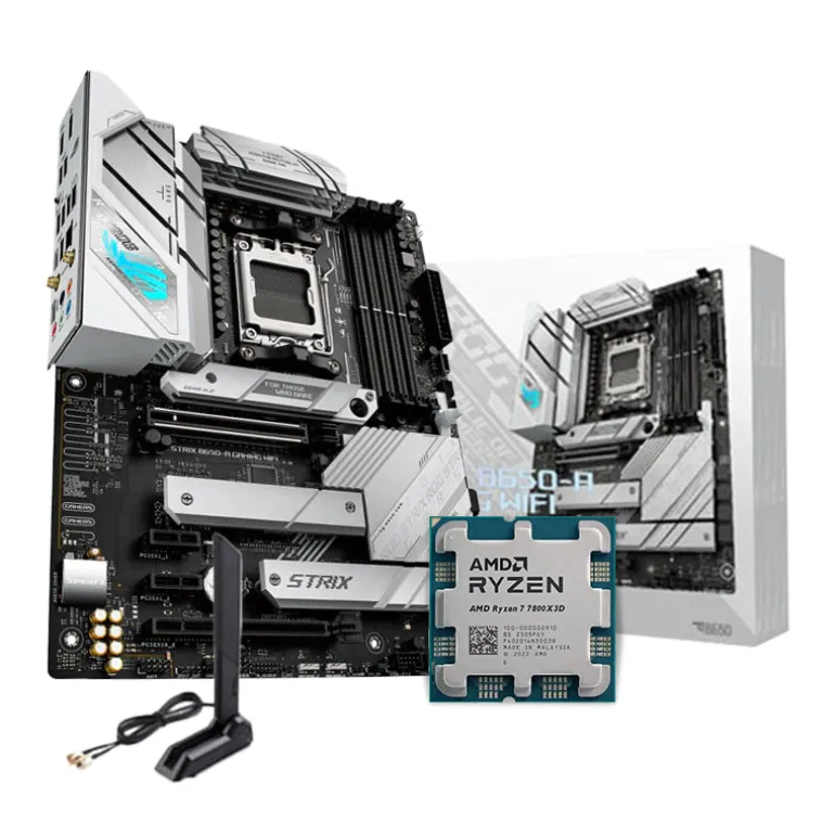 Pack AMD Ryzen 7 7800X3D 5.0GHz Tray + Asus ROG Strix B650-A Gaming WIFI