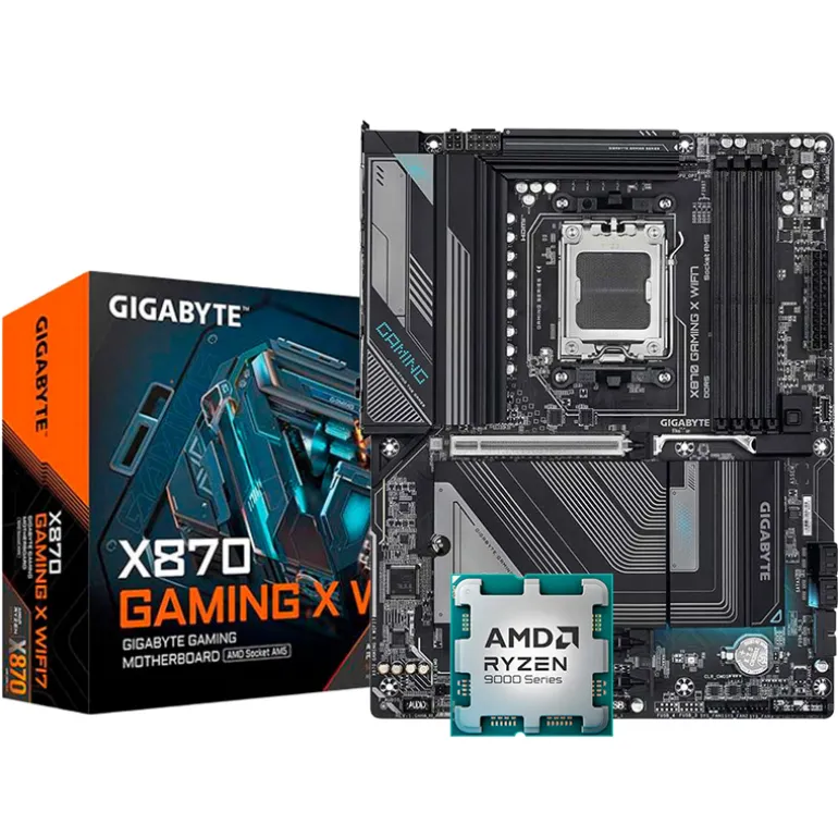 Pack AMD Ryzen 7 9850X3D 5.6GHz Tray + Gigabyte X870 Gaming X WIFI7