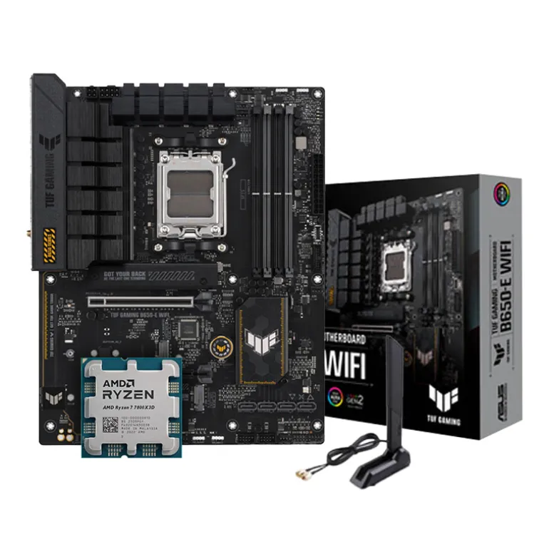 Pack AMD Ryzen 7 7800X3D 5.0GHz Tray + Asus TUF Gaming B650-E WIFI