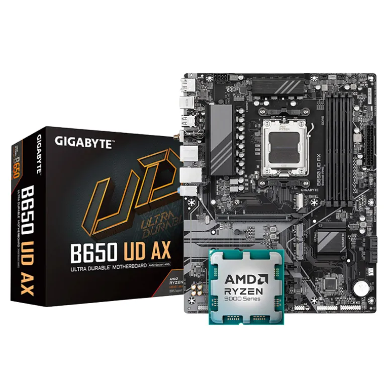 Pack AMD Ryzen 7 9850X3D 5.6GHz Tray + Gigabyte B650 UD AX