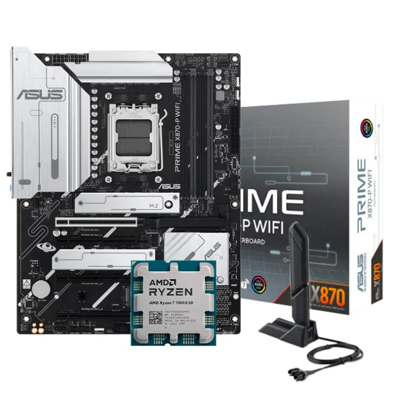 Pack AMD Ryzen 7 7800X3D 5.0GHz Tray + Asus Prime X870-P WIFI