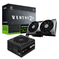 Pack  MSI GeForce RTX 5070 VENTUS 2X OC 12GB DLSS4+Corsair RM750e 80 Gold 750W ATX 3.0 PCIE 5.0 Modular