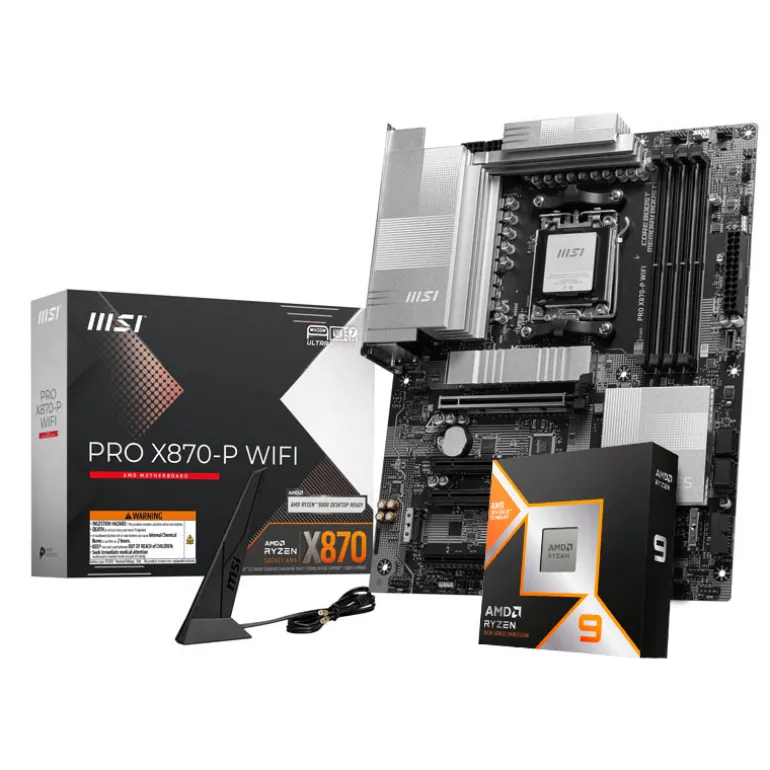 Pack MSI PRO X870-P WIFI + AMD Ryzen 9 9900X3D 5.5GHz Boxed