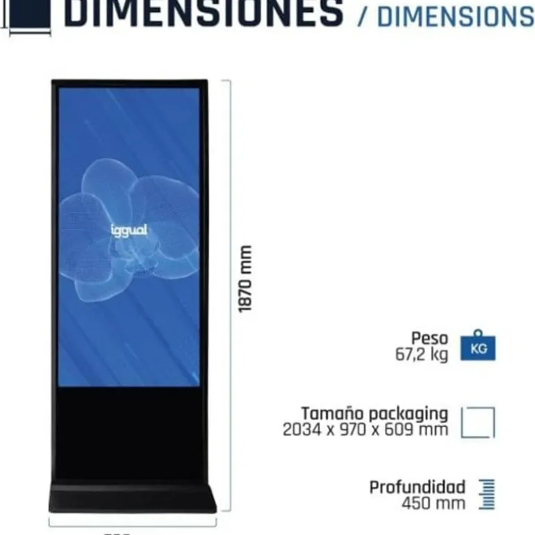 Pantalla Digital iggual ORCHID IGG318799 55" LED UHD 4K Tótem Táctil