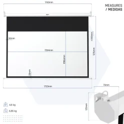 Pantalla Proyección iggual PSIMS159 Manual 72" 159x89cm