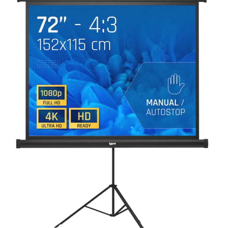 Pantalla Proyección iggual PSITS152 72" 152x115cm Con Trípode+Bolsa
