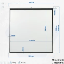 Pantalla Proyección Iggual Mural 180x180 - Pantalla de proyección