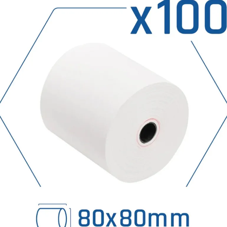 Papel Térmico iggual Pack 100 Rollos Sin BPA 80x80mm