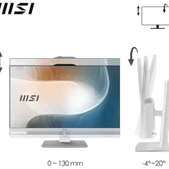 PC Todo En Uno MSI Modern AM272P 12M-844ES i7-1255U 16GB 512GB 27" FreeDOS Blanco