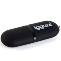 Pendrive iggual PEN16 Lápiz USB 2.0 16GB Negro Con Tapa