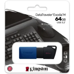 Pendrive Kingston DataTraveler Exodia M 64GB 3.2 Gen1 Azul