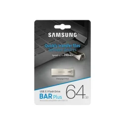 Pendrive Samsung Bar Plus 64GB USB 3.1 Plata Titanio