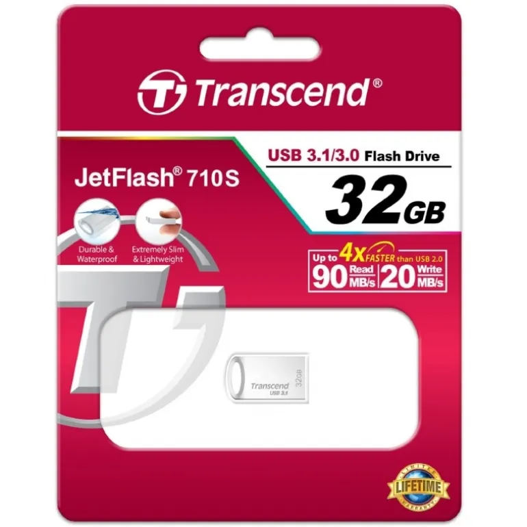 Pendrive Transcend JetFlash 710 32GB USB 3.0 Plata