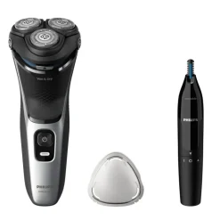 Philips Afeitadora Eléctrica + Recortador Nariz/Orejas S3000