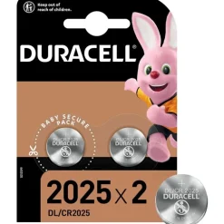 Pila Duracell Botón Litio CR2025 Pack 2