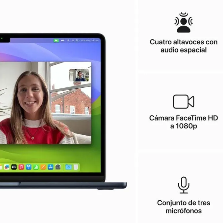 Portátil Apple MacBook Air 13 M3 8GB 256GB 13" macOS Medianoche