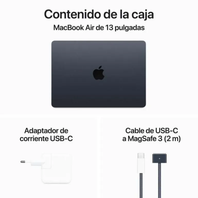 Portátil Apple MacBook Air 13 M3 8GB 256GB 13" macOS Medianoche