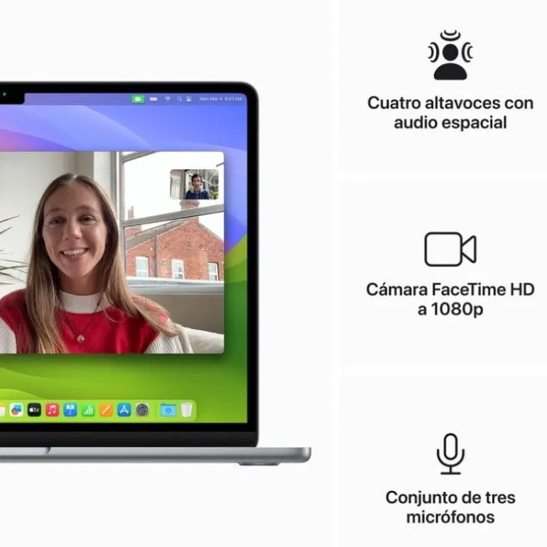 Portátil Apple MacBook Air 13 M3 8GB 256GB 13" macOS Gris Espacial